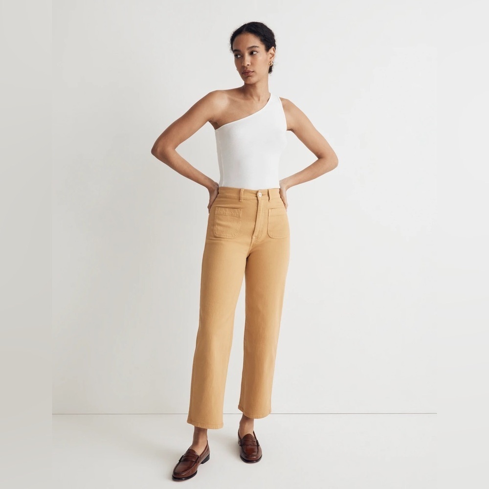 Madewell Petite Emmett 2.0 Wide-Leg Crop Pants in Earthen Gold - Size 26P - Picture 1 of 5